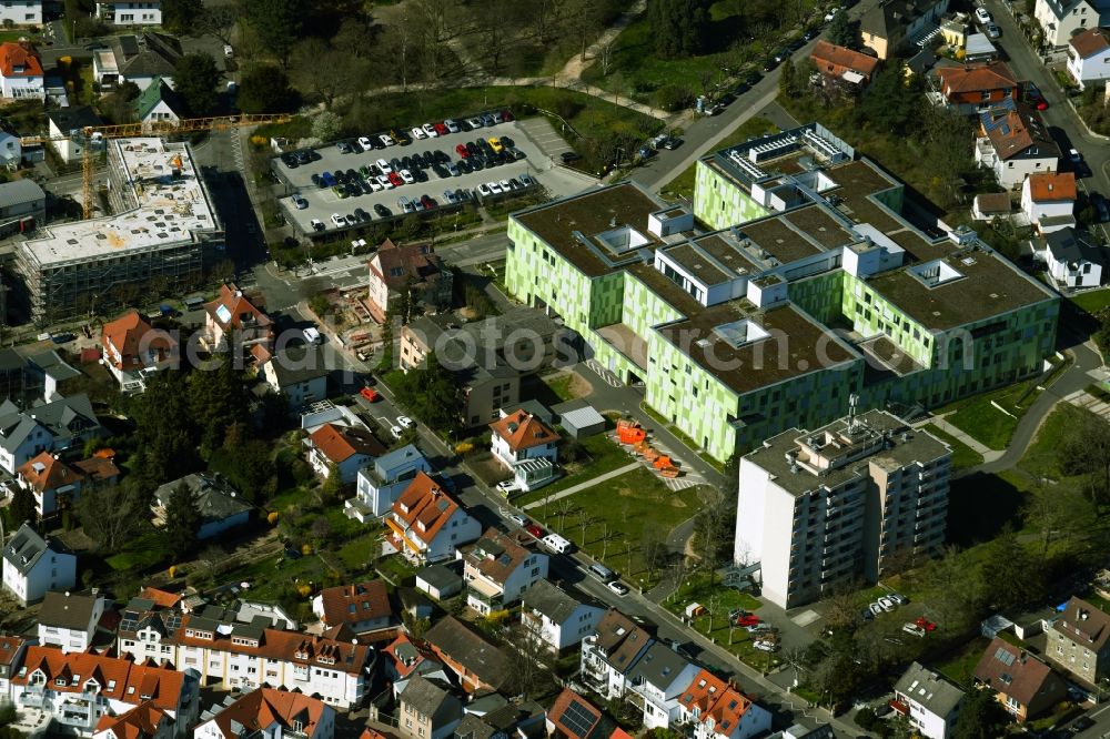 Aerial image Hofheim am Taunus - Clinic grounds of the Hofheim Hospital and Department of Geriatrics of the clinics of the Main-Taunus-Kreis GmbH in Hofheim am Taunus in the state Hesse, Germany