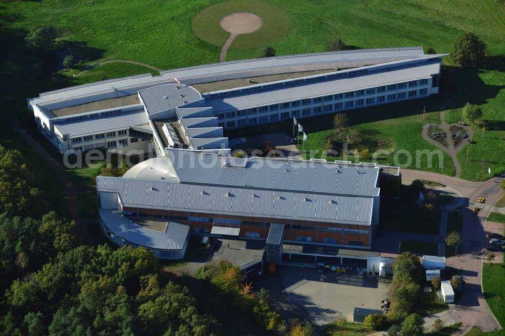 Coswig (Anhalt) from the bird's eye view: Building of the Hospital of MediClin Heart Center in Coswig (Anhalt) in Saxony-Anhalt