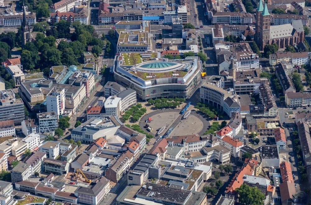 Aerial image Kassel - Circular surface - Koenigsplace in Kassel in the state Hesse, Germany