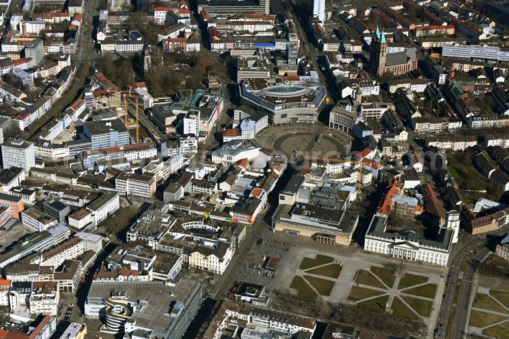 Kassel from the bird's eye view: Circular surface - Koenigsplace in Kassel in the state Hesse, Germany