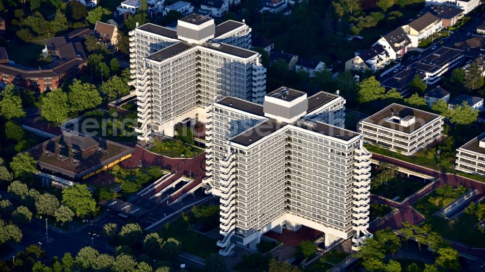 Bonn from above - Cross Buildings in Bonn in the state North Rhine-Westphalia, Germany