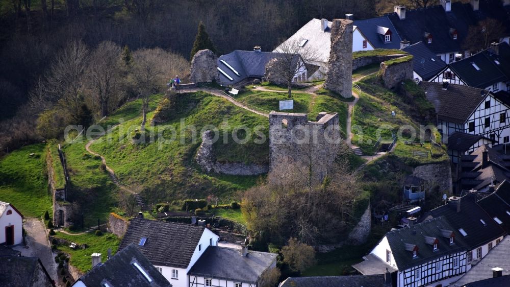 Dahlem from above - Kronenburg in Dahlem in the state North Rhine-Westphalia, Germany