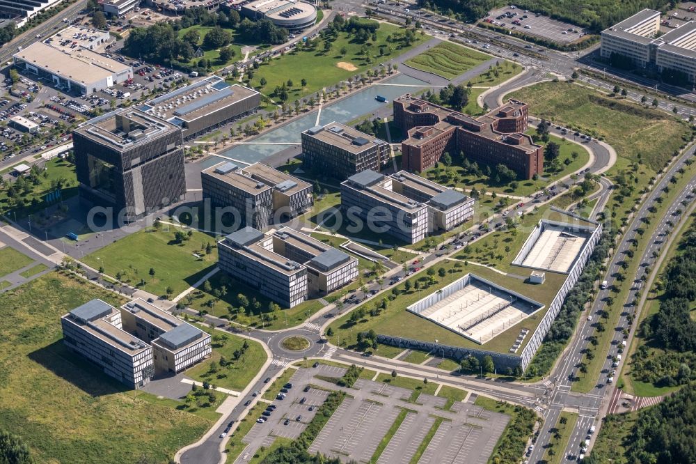 Aerial image Essen - Company premises of and headquarters of thyssenkrupp AG in Essen in the federal state of North Rhine-Westphalia, Germany
