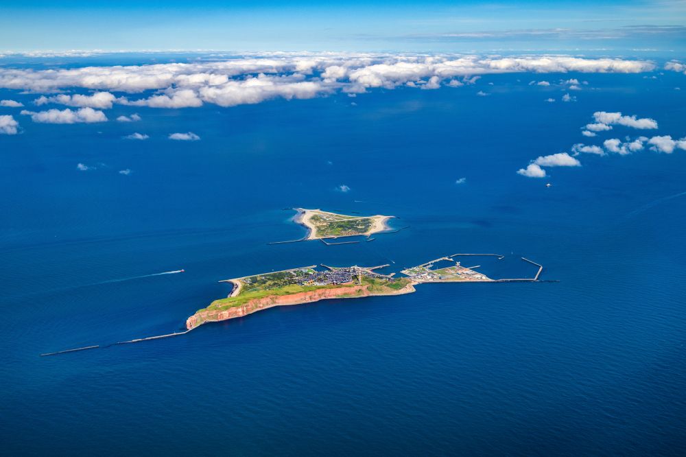 Helgoland from above - Coastal landscape of the island of Helgoland in the North Sea in the state of Schleswig-Holstein, Germany