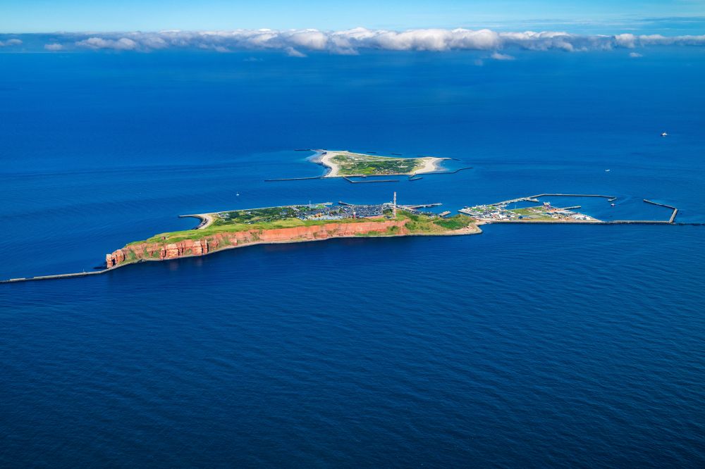Helgoland from above - Coastal landscape of the island of Helgoland in the North Sea in the state of Schleswig-Holstein, Germany