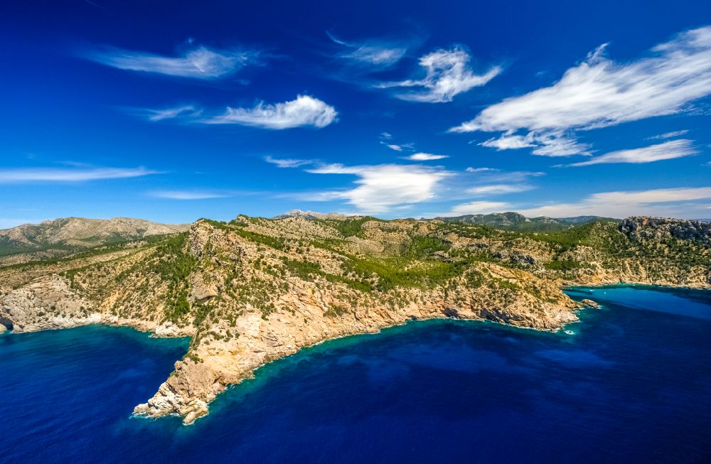 Sant Elm from above - Coastline at the rocky cliffs of near Sant Elm in Balearic islands, Spain