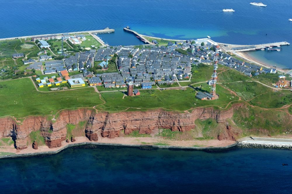 Helgoland from above - Coastline at the rocky cliffs of Nordsee in Helgoland in the state Schleswig-Holstein