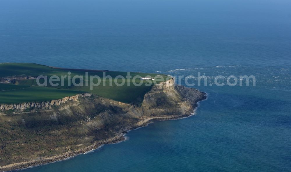 Aerial photograph Worth Matravers - Coastline at the rocky cliffs of of English Channel St Aldheim's Head in Worth Matravers in England, United Kingdom