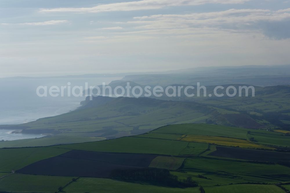 Tyneham from above - Coastline at the rocky cliffs of of English Channel in Tyneham in England, United Kingdom