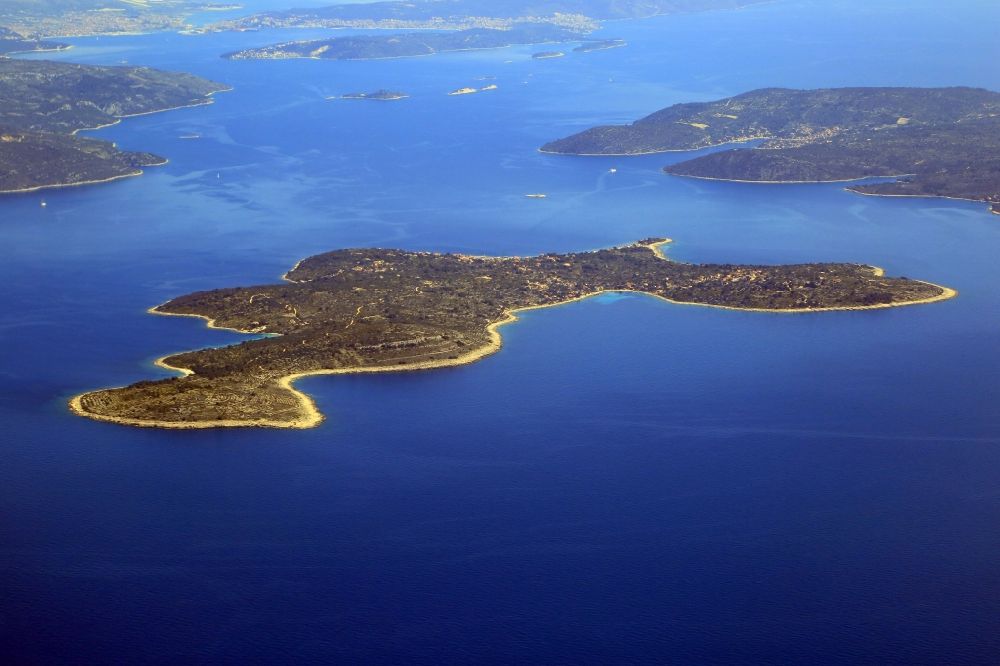 Drvenik Veli from the bird's eye view: Coastal area Adriatic Sea - Island in Drvenik Veli in Splitsko-dalmatinska zupanija, Croatia