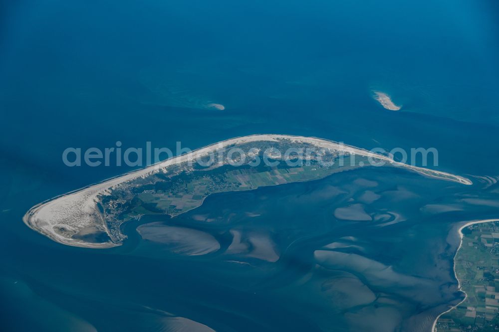 Aerial image Nebel - Coastal area Amrum - Island in Nebel Amrum in the state Schleswig-Holstein, Germany