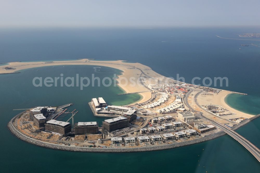 Dubai from above - Coastal area of the Daria Island in Persian Gulf - Island in Dubai in United Arab Emirates