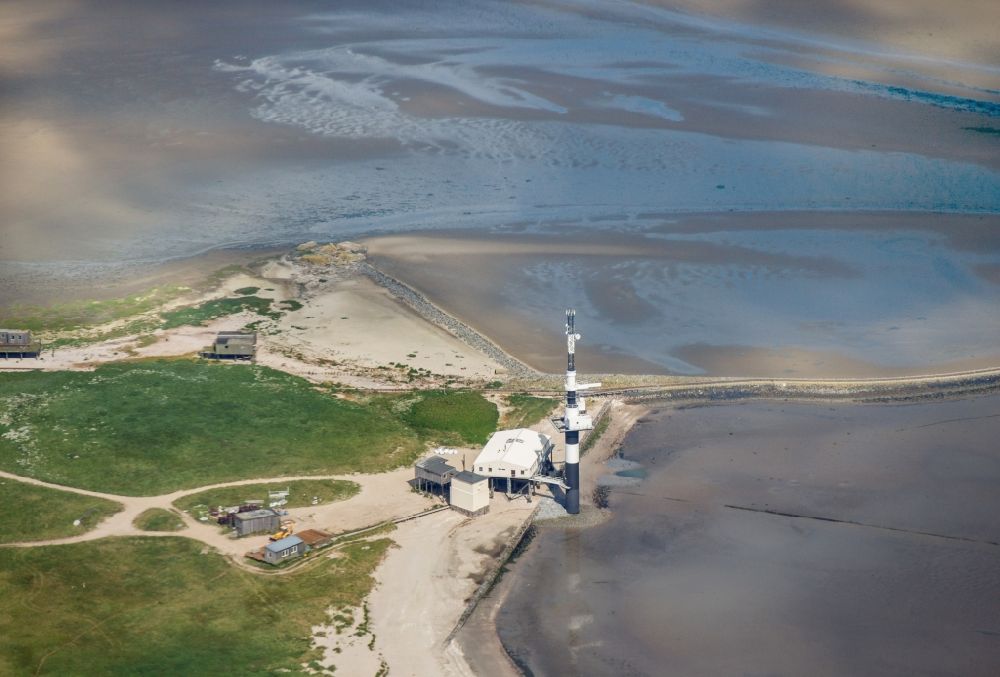 Aerial image Wangerland - Coastal area of the Insel Minsener Oog - Island in Wangerland in the state Lower Saxony, Germany