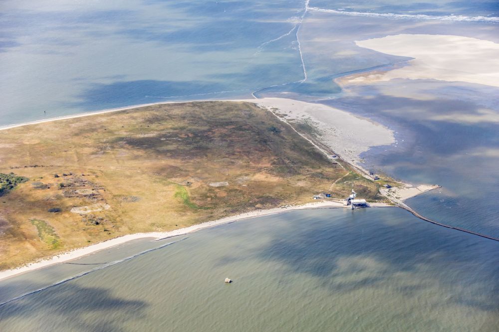 Wangerooge from the bird's eye view: Coastal area of the Insel Minsener Oog - Island in Wangerland in the state Lower Saxony, Germany
