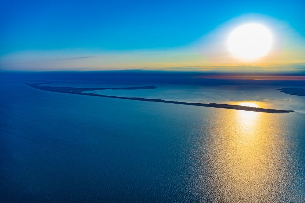 Aerial photograph Sylt - Coastal area of a??a??the North Frisian North Sea island Sylt in sunrise in the state Schleswig-Holstein, Germany
