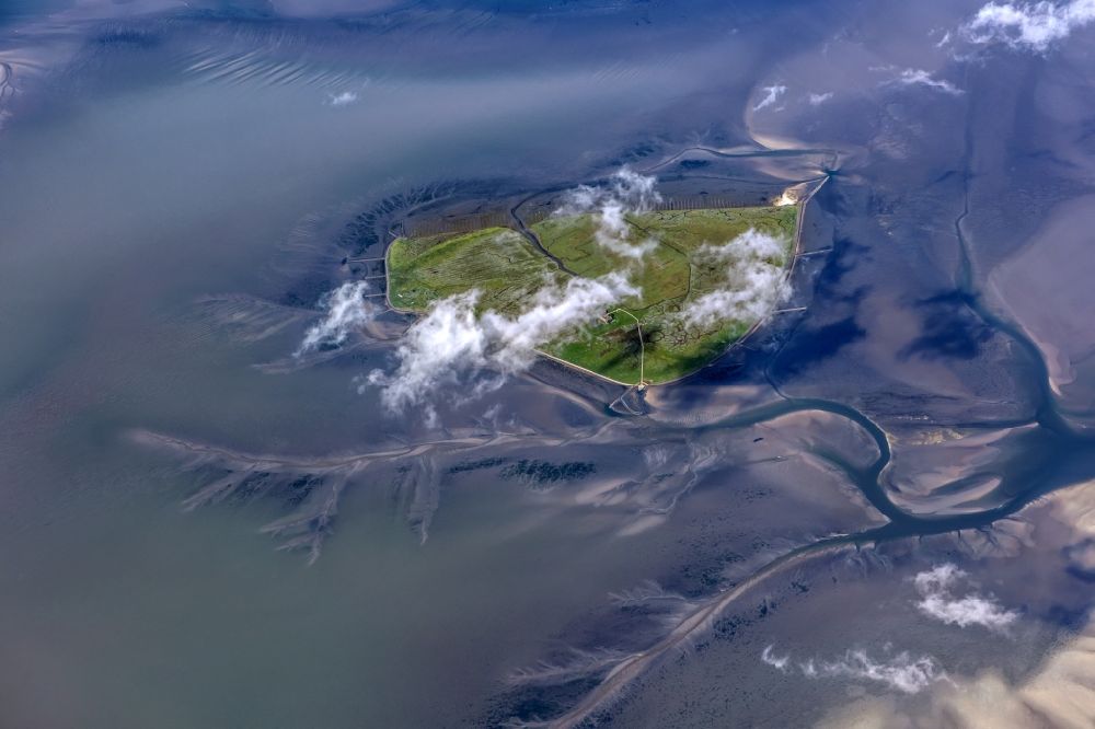 Aerial image Pellworm - Coastal area of the North Sea Hallig Suederoog - Island in Pellworm in the state Schleswig-Holstein