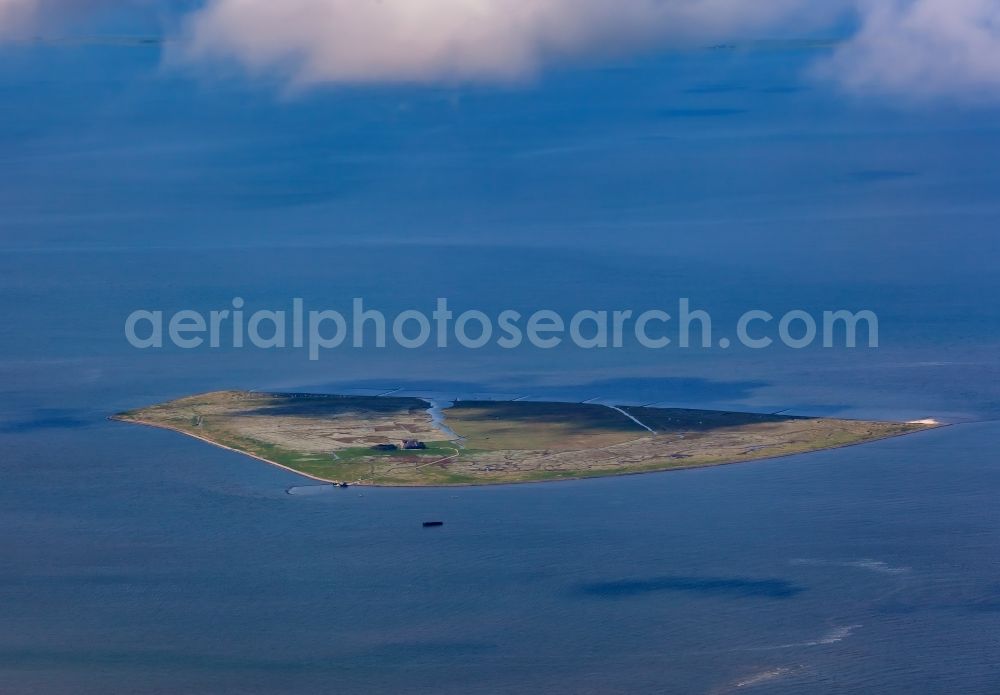 Pellworm from the bird's eye view: Coastal area of the North Sea with Hallig Suederoog in the Wadden Sea in the state Schleswig-Holstein, Germany