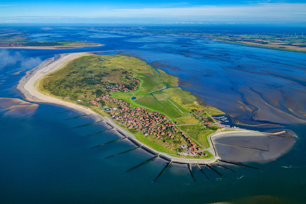 Aerial photograph Baltrum - Coastal area North Sea - Island in Baltrum East Frisian Islands in the state Lower Saxony, Germany