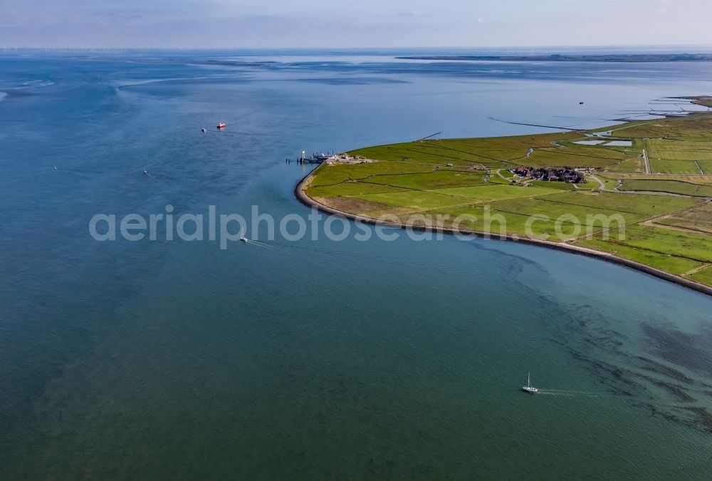Aerial photograph Hooge - Coastal area of the North Sea - Island Hooge in the state Schleswig-Holstein