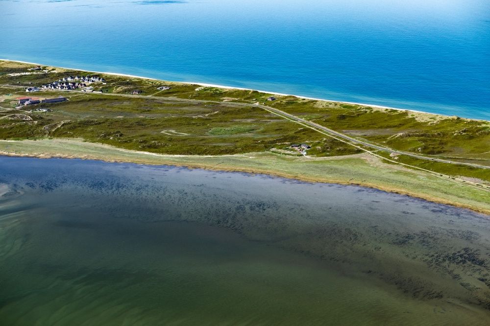 Hörnum (Sylt) from above - Coastal area of a??a??the North Sea island in Hoernum (Sylt) in Coastal area of a??a??the North Sea island in Hoernum (Sylt) in the state of Schleswig-Holstein. Youth tent camp Strandlaufernes