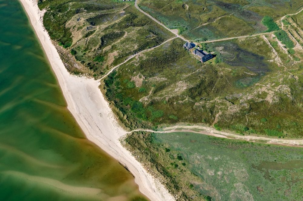 Hörnum (Sylt) from above - Coastal area of the Nordsee - Island in Hoernum (Sylt) in the state Schleswig-Holstein