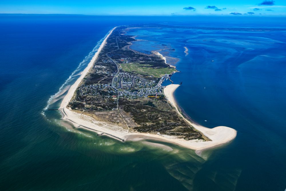 Aerial image Hörnum (Sylt) - Coastal area of the Nordsee - Island in Hoernum Sylt in the state Schleswig-Holstein