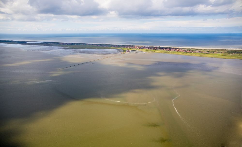 Aerial photograph Juist - Coastal area of North Sea - Island in Juist in the state Lower Saxony, Germany
