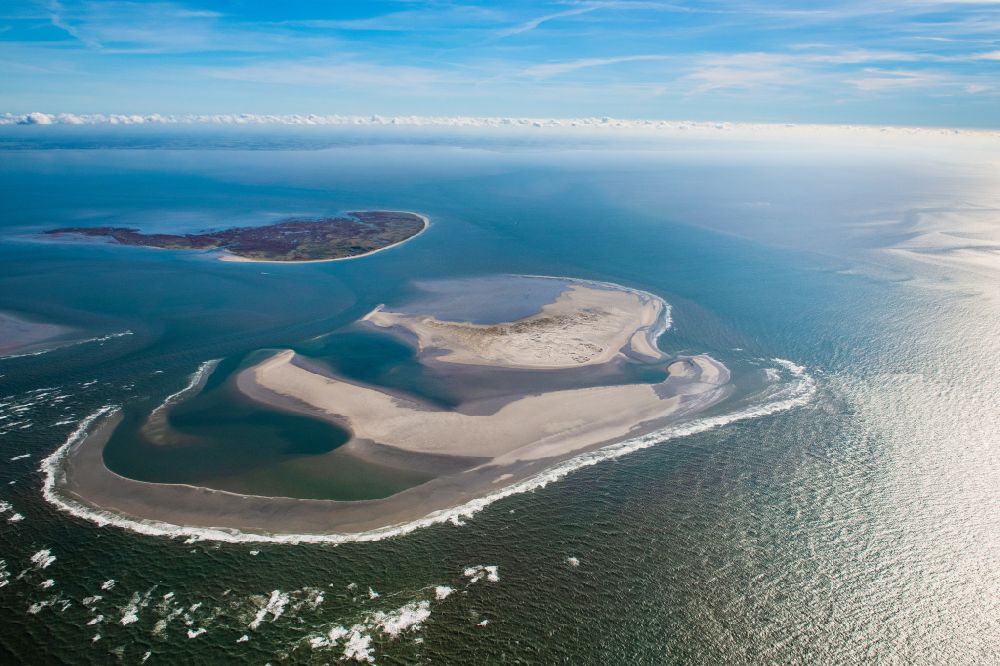 Aerial photograph Juist - Coastal area of North Sea - Island Kachelotplate in Juist in the state Lower Saxony, Germany