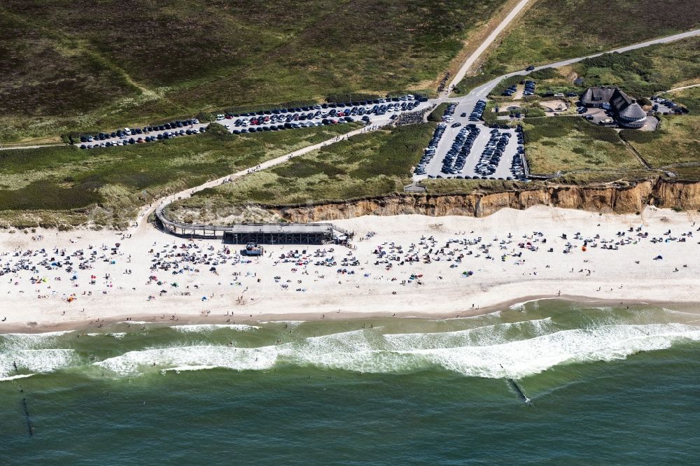 Aerial image Kampen (Sylt) - Coastal area of the North Sea - Island in Kampen (Sylt) in the state Schleswig-Holstein