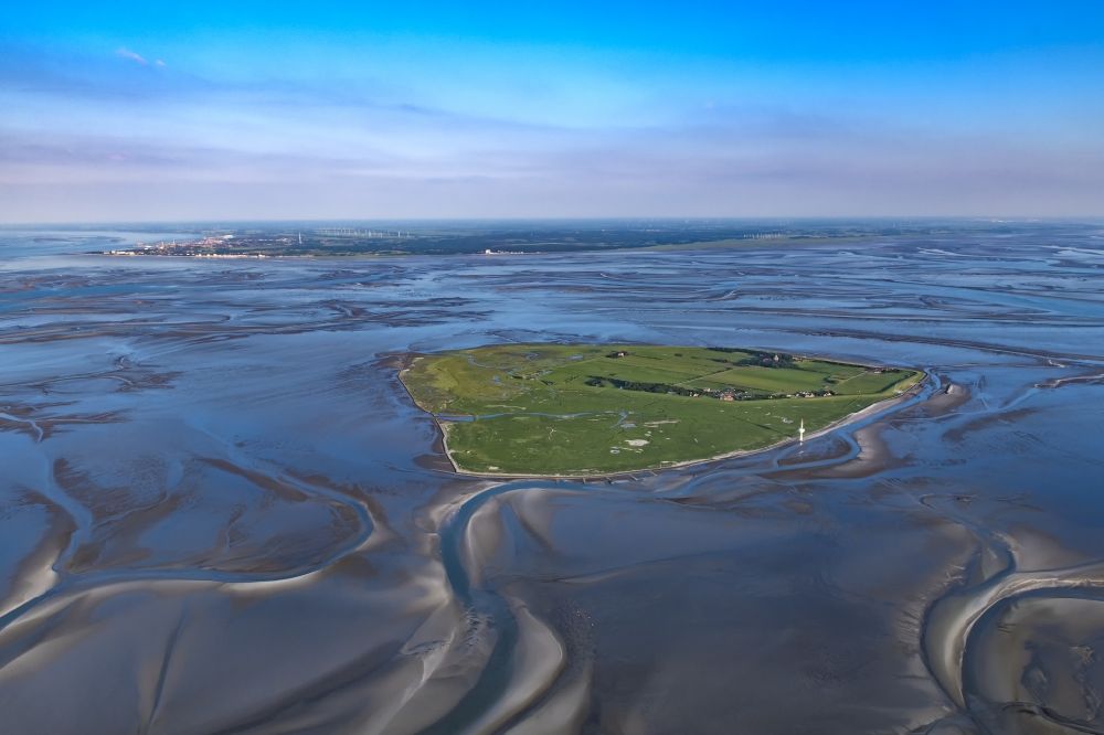 Aerial image Neuwerk - Coastal area of a