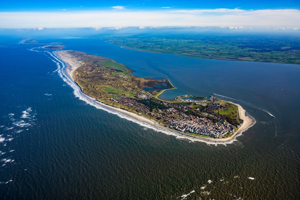 Norderney from the bird's eye view: Coastal area of a??a??the East Frisian North Sea island in Norderney in the state Lower Saxony, Germany