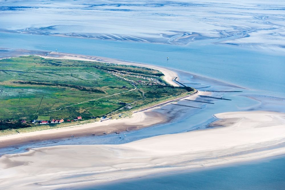 Spiekeroog from above - Coastal area of the North Sea - Island in Spiekeroog in the state Lower Saxony