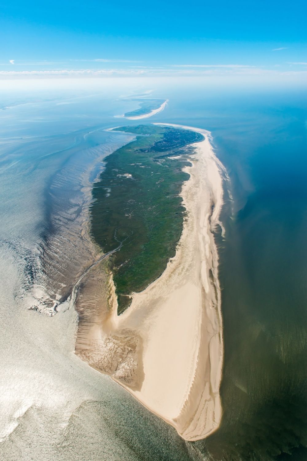 Aerial photograph Spiekeroog - Coastal area of the North Sea - Island in Spiekeroog in the state Lower Saxony