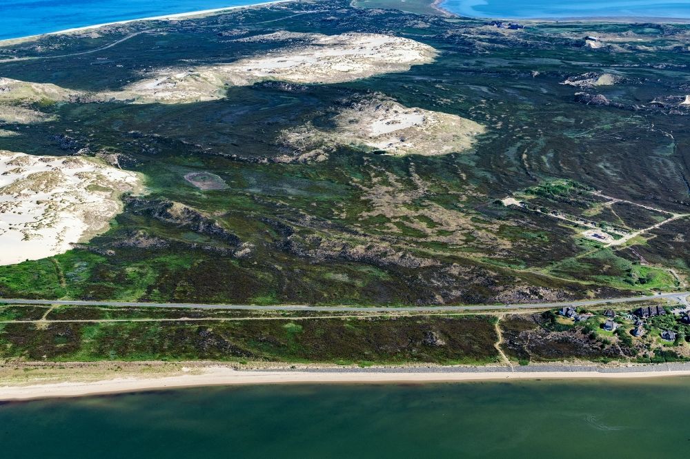 Aerial image List - Coastal area of a??a??the North Sea - island of Sylt district List dir largest shifting dune in Germany in the state of Schleswig-Holstein
