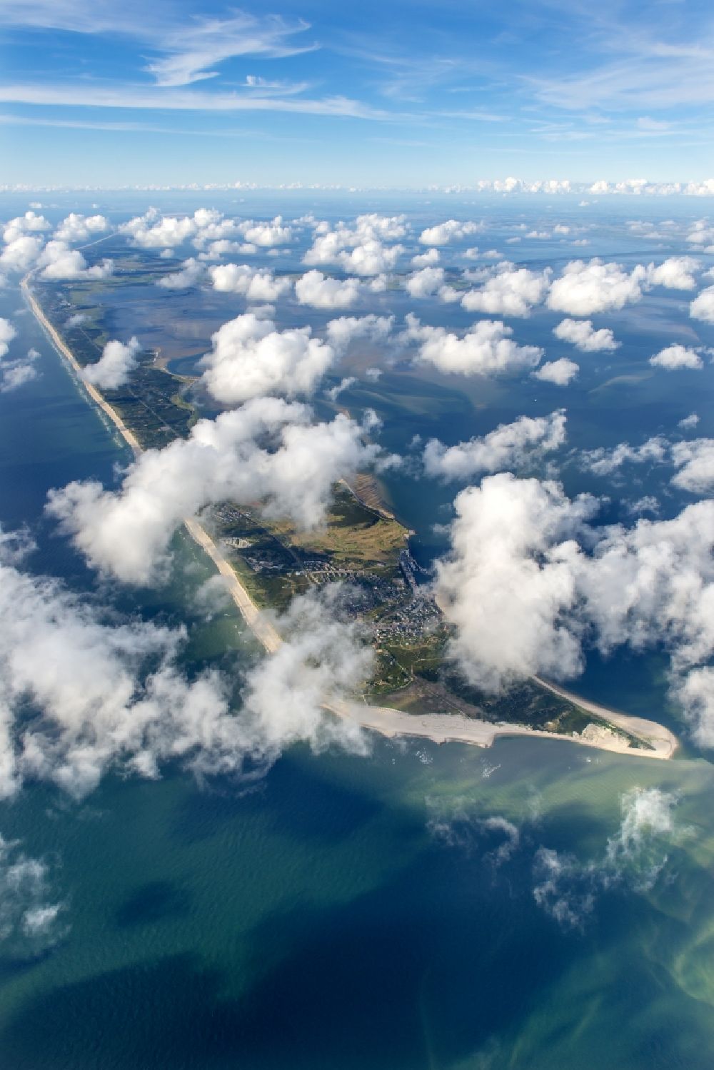 Hörnum (Sylt) from above - Coastal area of the North Sea - Island in Sylt in the state Schleswig-Holstein