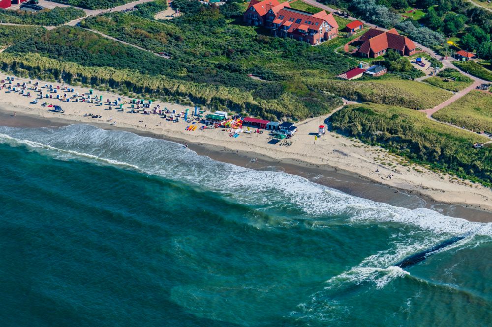 Baltrum from above - Coastal area North Sea - Island in Baltrum of the East Frisian Islands in the state Lower Saxony, Germany