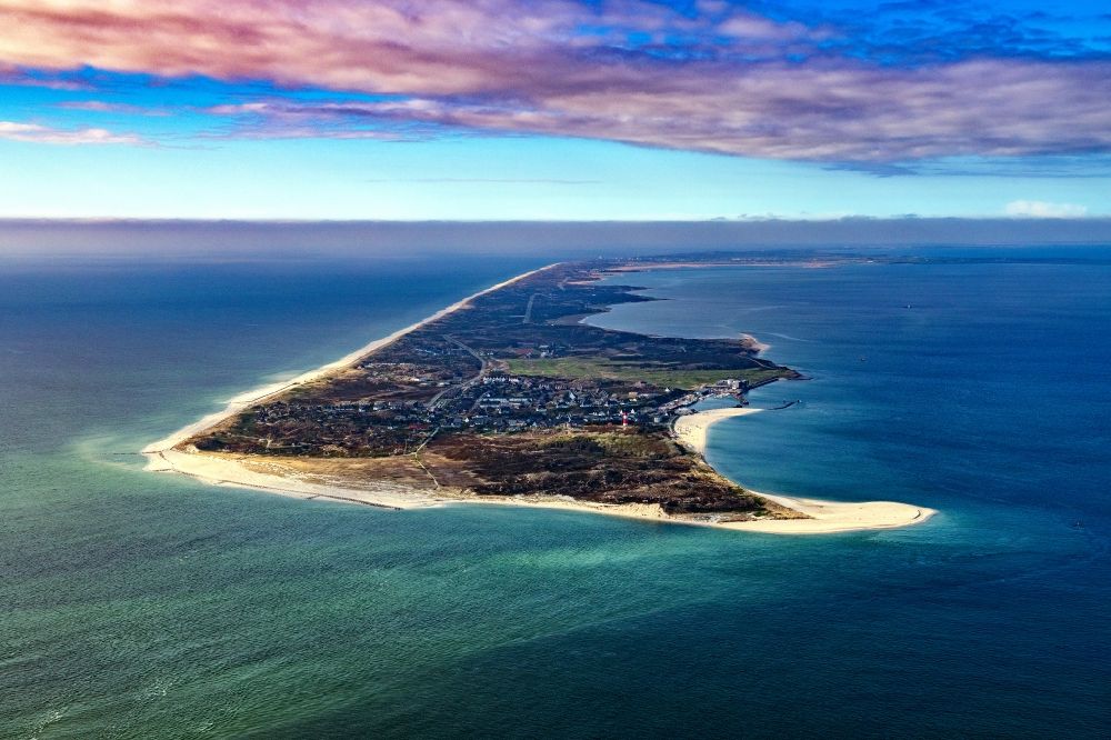 Aerial photograph Hörnum (Sylt) - Coastal area North Sea island of Sylt - Island in Hoernum (Sylt) at the island Sylt in the state Schleswig-Holstein, Germany