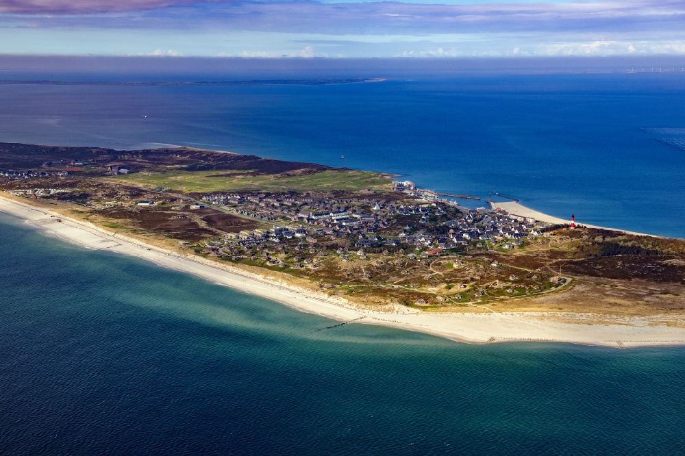 Hörnum (Sylt) from above - Coastal area North Sea island of Sylt - Island in Hoernum (Sylt) at the island Sylt in the state Schleswig-Holstein, Germany
