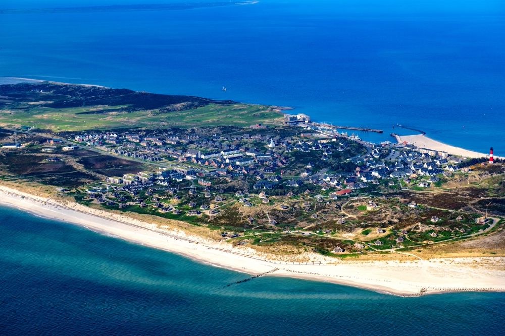 Hörnum (Sylt) from the bird's eye view: Coastal area North Sea island of Sylt - Island in Hoernum (Sylt) at the island Sylt in the state Schleswig-Holstein, Germany