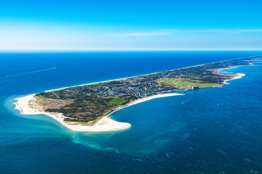 Hörnum (Sylt) from above - Coastal area North Sea island of Sylt - Island in Hoernum (Sylt) at the island Sylt in the state Schleswig-Holstein, Germany