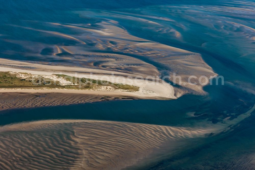 Aerial image Norddorf - Coastal area of the northern tip of the North Sea - Island Amrum in Norddorf in the state Schleswig-Holstein