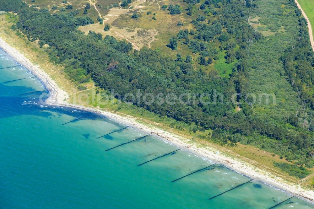 Insel Hiddensee from the bird's eye view: Coastal area of the Baltic Sea - Island Insel Hiddensee in the state Mecklenburg - Western Pomerania, Germany