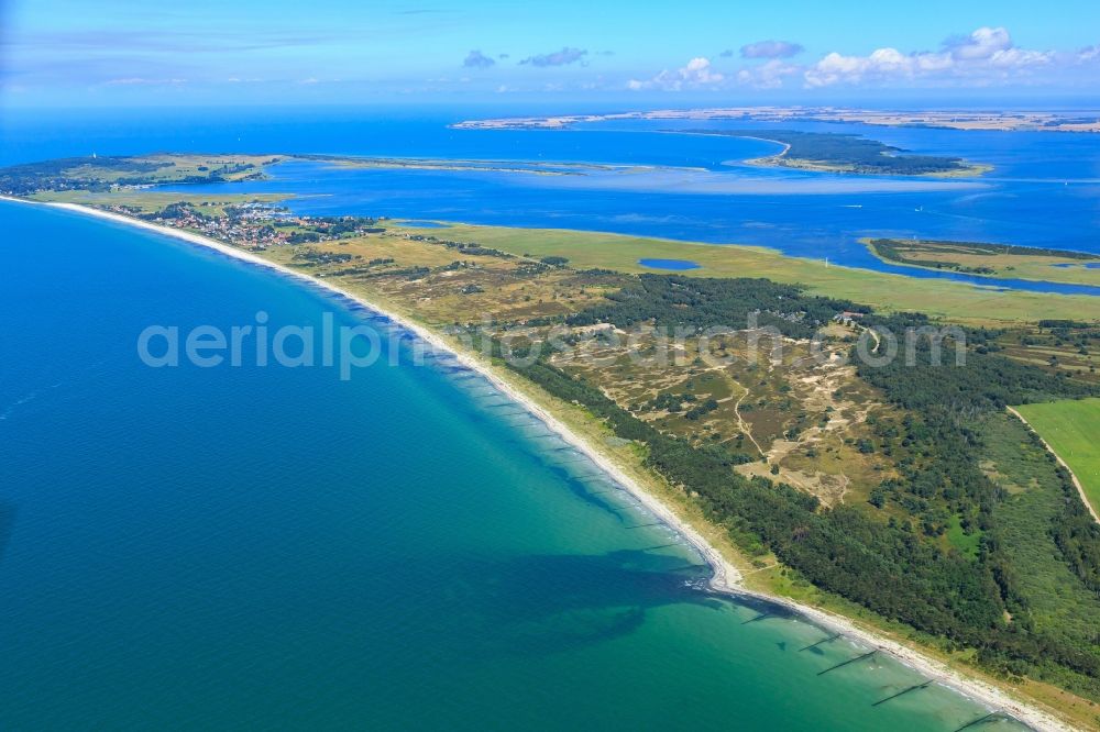 Aerial photograph Insel Hiddensee - Coastal area of the Baltic Sea - Island Insel Hiddensee in the state Mecklenburg - Western Pomerania, Germany