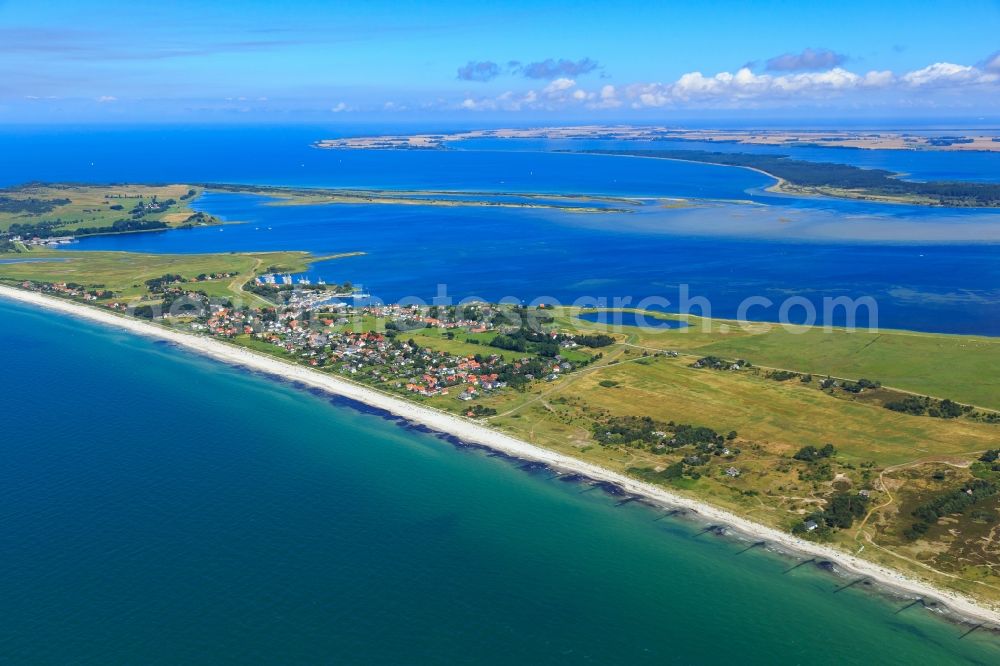 Aerial image Insel Hiddensee - Coastal area of the Baltic Sea - Island Insel Hiddensee in the state Mecklenburg - Western Pomerania, Germany