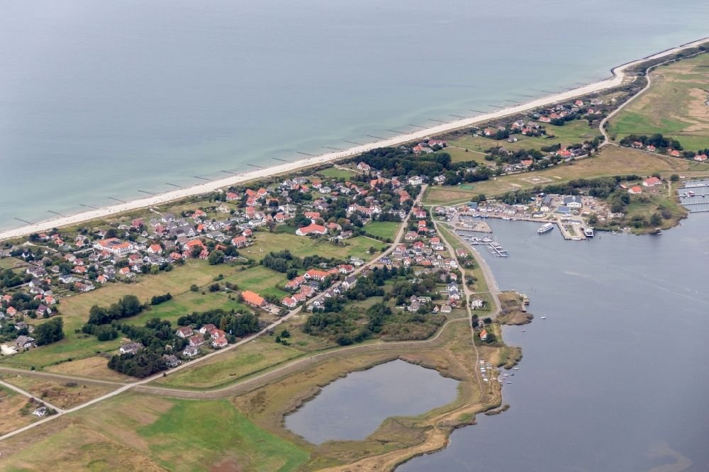 Insel Hiddensee from above - Coastal area of the Baltic Sea - Island in the district Vitte in Insel Hiddensee in the state Mecklenburg - Western Pomerania