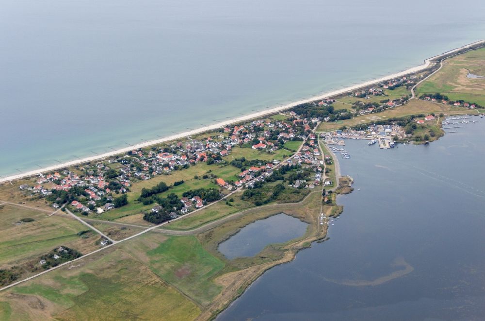 Aerial image Insel Hiddensee - Coastal area of the Baltic Sea - Island in the district Vitte in Insel Hiddensee in the state Mecklenburg - Western Pomerania