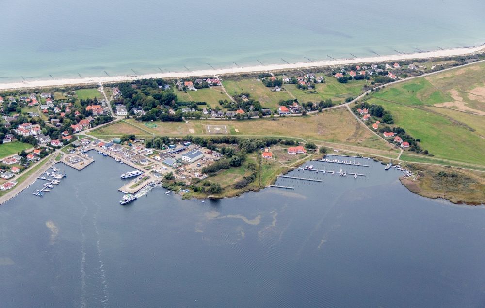 Insel Hiddensee from above - Coastal area of the Baltic Sea - Island in the district Vitte in Insel Hiddensee in the state Mecklenburg - Western Pomerania