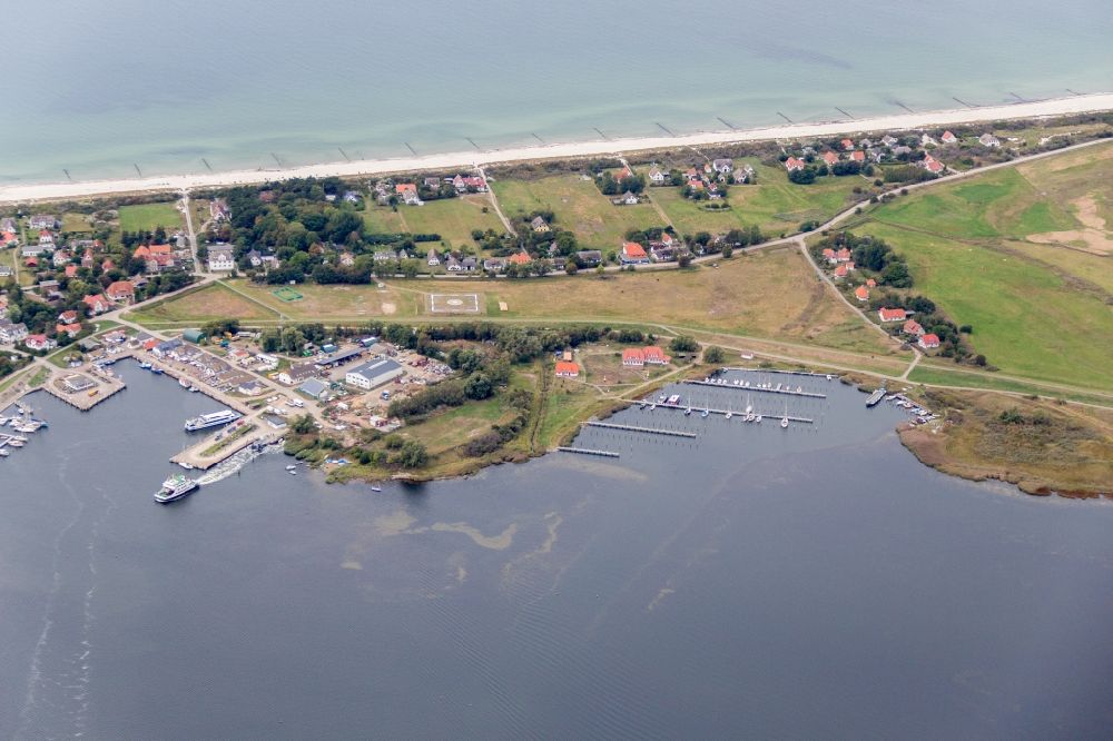 Aerial image Insel Hiddensee - Coastal area of the Baltic Sea - Island in the district Vitte in Insel Hiddensee in the state Mecklenburg - Western Pomerania