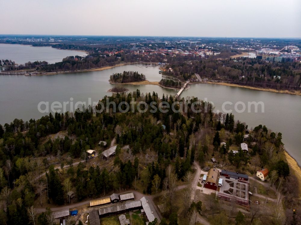 Aerial photograph Helsinki - Coastal area Seurasaari - Island on baltic sea in Helsinki in Uusimaa, Finland