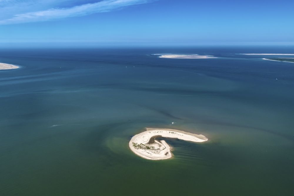 Aerial photograph Borkum - Coastal area of the Vogelinsel Luetje Hoern - Island in Juist in the state Lower Saxony, Germany